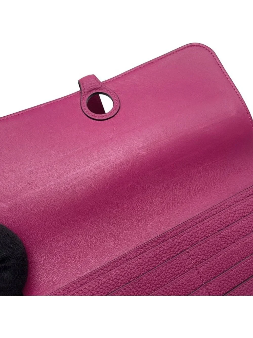 Hermes Wallet Dogon Long Rosepurple Silver Togo